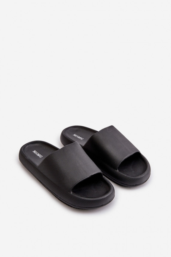 Women's Lightweight Foam Slippers On Thick Sole Black Querceria
