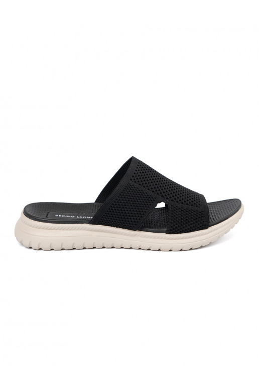 Womens black slippers  with platform Sergio Leone