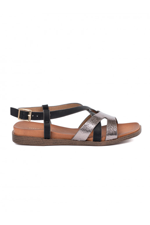 black sandals womens Sergio Leone