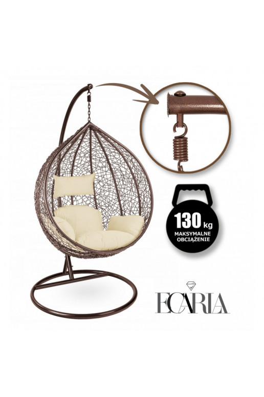 Fotel , huśtawka kokon brązowy withbrightmi cushionmi KR23BR