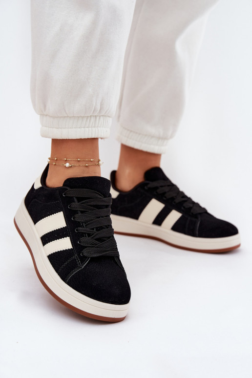 Women Sneakers Made Of Eco Suede Black Arlenina