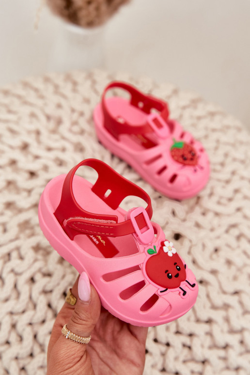 Children's Velcro Sandals Fruits 83615 Ipanema Summer XIV Pink-Red