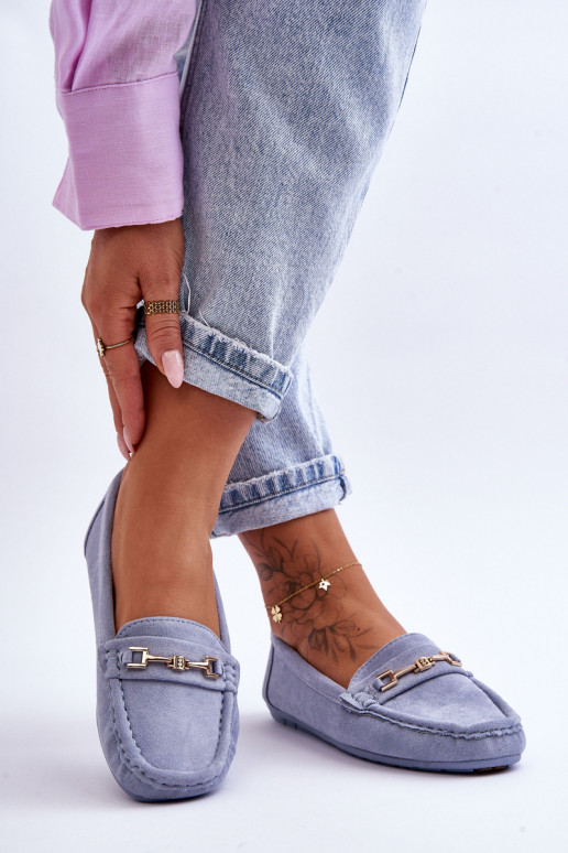 Women's Classic Suede Loafers Blue Corinell