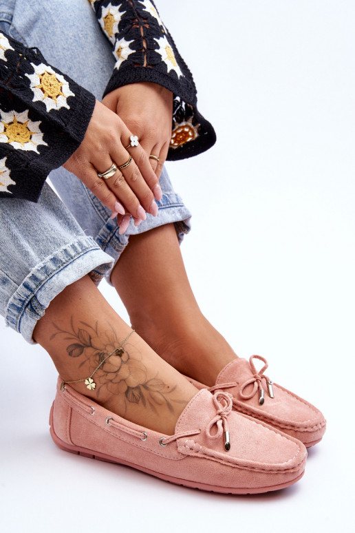 Women's Suede Moccasins Light Pink Si Passione