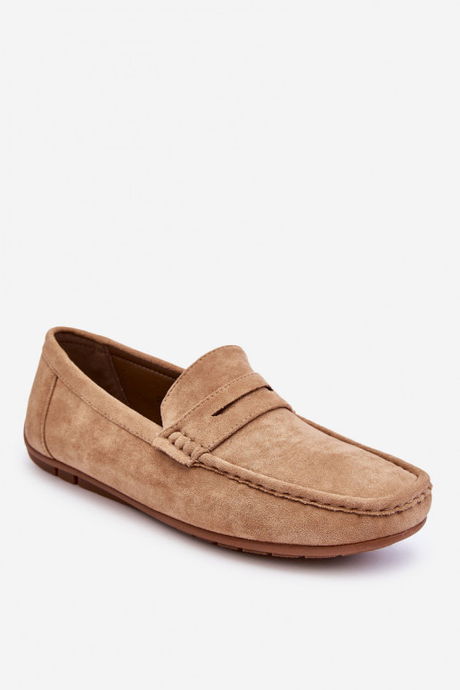 Men's Suede Moccasins Beige Wesley