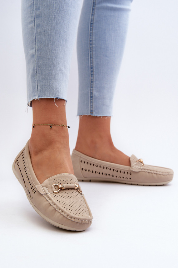 Women's Black Lattice Loafers Rasirna