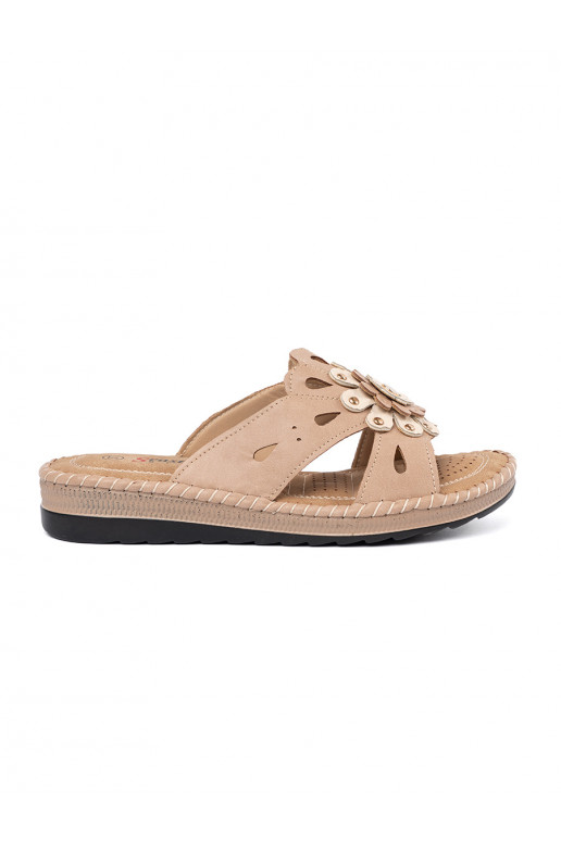 pink slippers  womens z ozdobnym flowersem