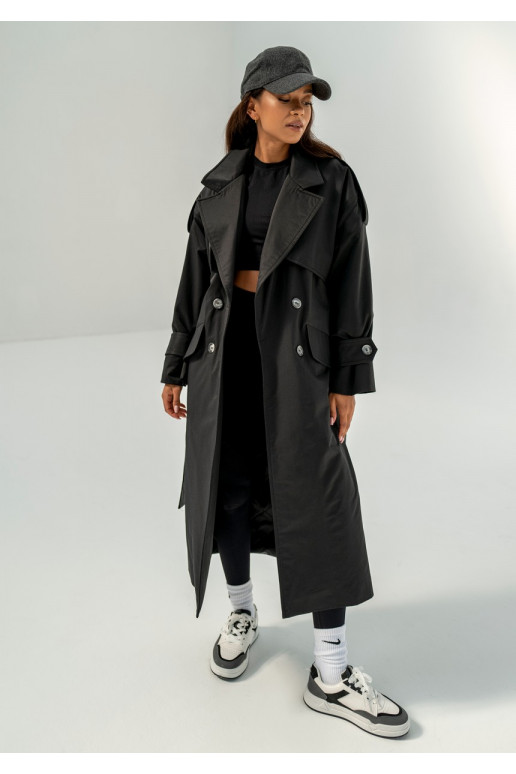 Arian - Black faux leather coat Arian - Black faux leather coat