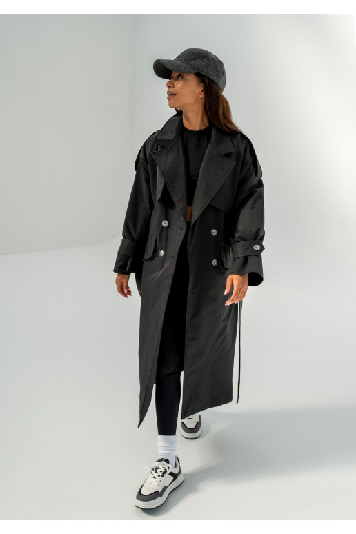 Arian - Black faux leather coat Arian - Black faux leather coat