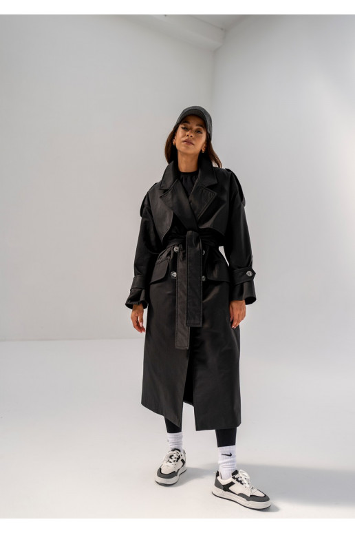 Arian - Black faux leather coat Arian - Black faux leather coat