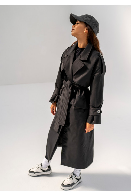 Arian - Black faux leather coat Arian - Black faux leather coat