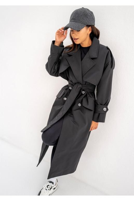Arian - Black faux leather coat Arian - Black faux leather coat