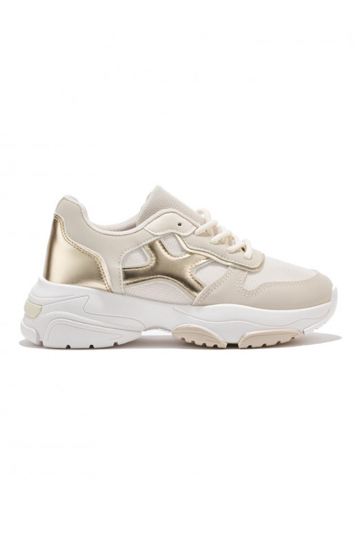 Women's casual shoes beige-golden