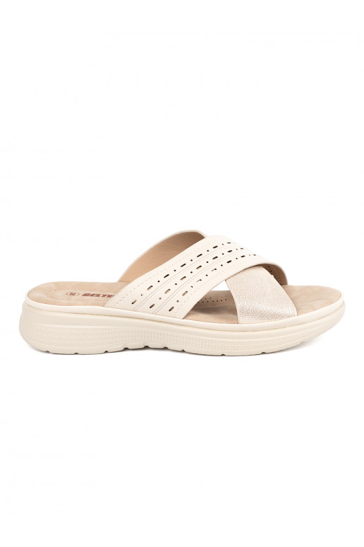 ivory slippers  with platform