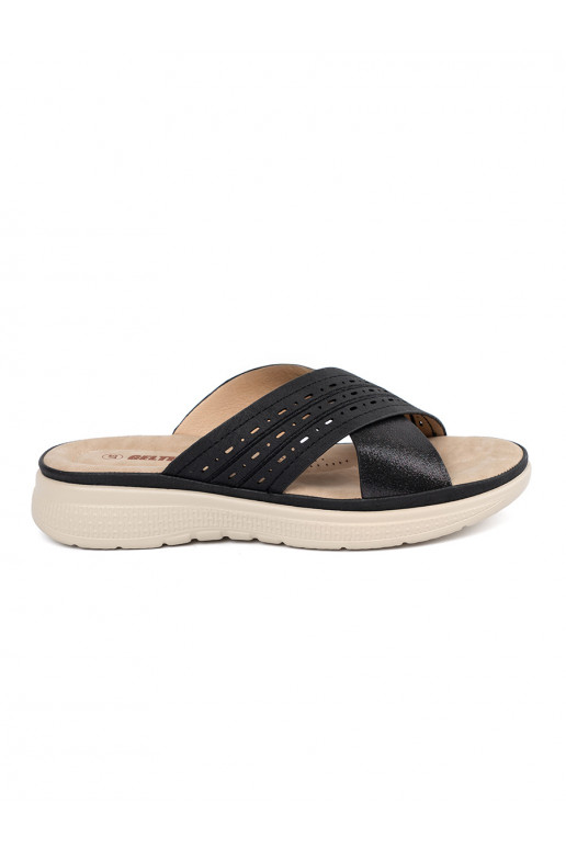 black slippers  with platform
