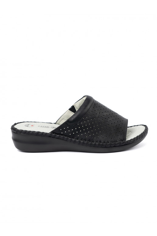 Slippers ze skórzaną wkładką black