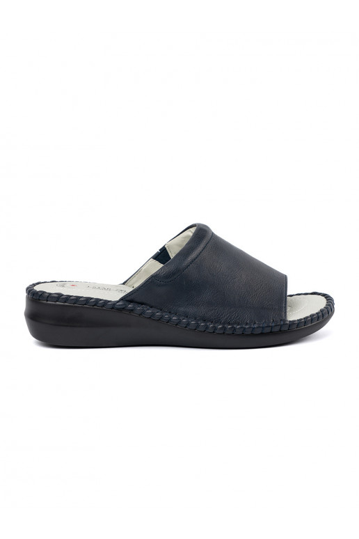 Slippers womens ze skórzaną wkładką blue