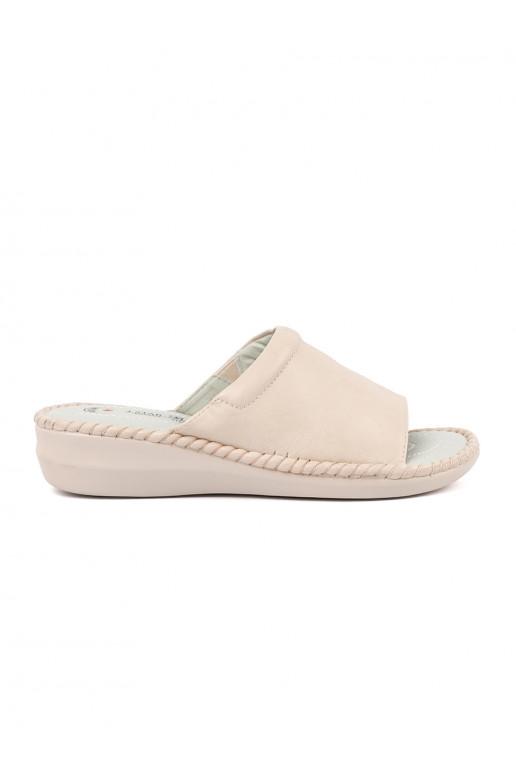 ivory slippers  z skórzaną wkładką