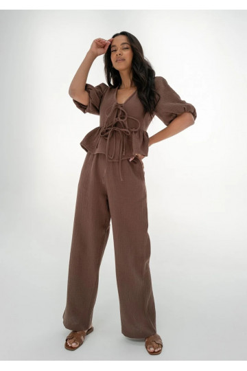 Thane - Brown muslin pants 2