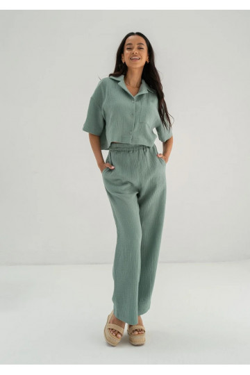 Thane - Minty muslin pants