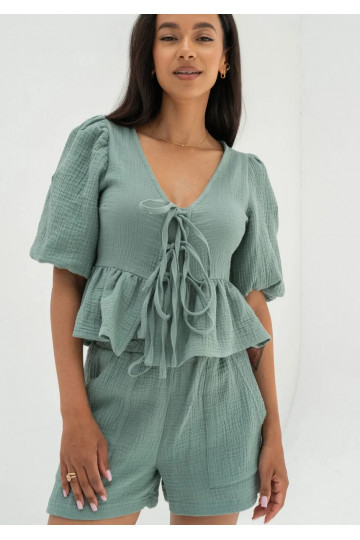 Juliet - Minty muslin blouse