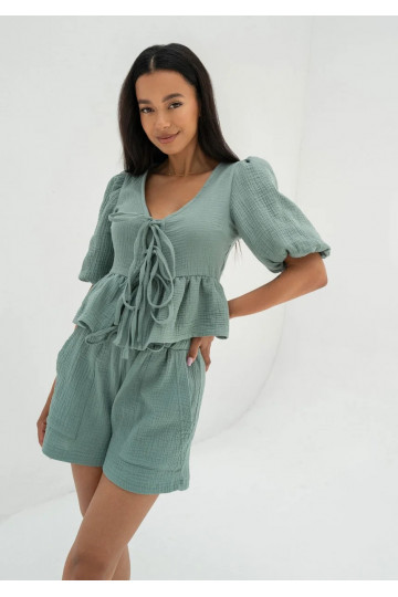 Juliet - Minty muslin blouse 2