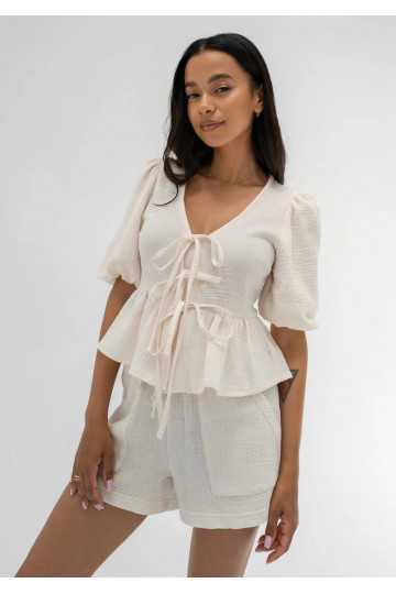 Sammi - Creamy muslin shorts 2