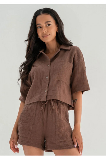 Thane - Brown muslin shirt 2