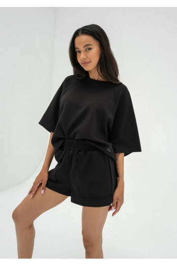 Jess - Black soft sweatshorts 2