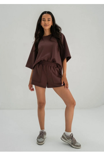 Jess - Brown soft sweatshorts