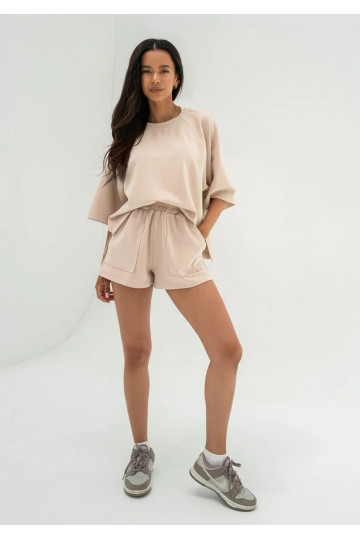 Jess - Beige soft sweatshorts