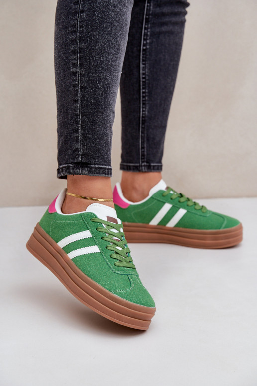 Ladies Sneakers On Platform Green Egelia Ladies Sneakers On Platform Green Egelia