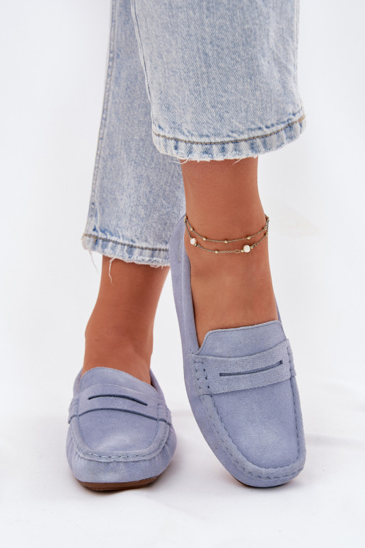 Suede Women's Moccasins Big Star RR274943 Blue Suede Women's Moccasins Big Star RR274943 Blue