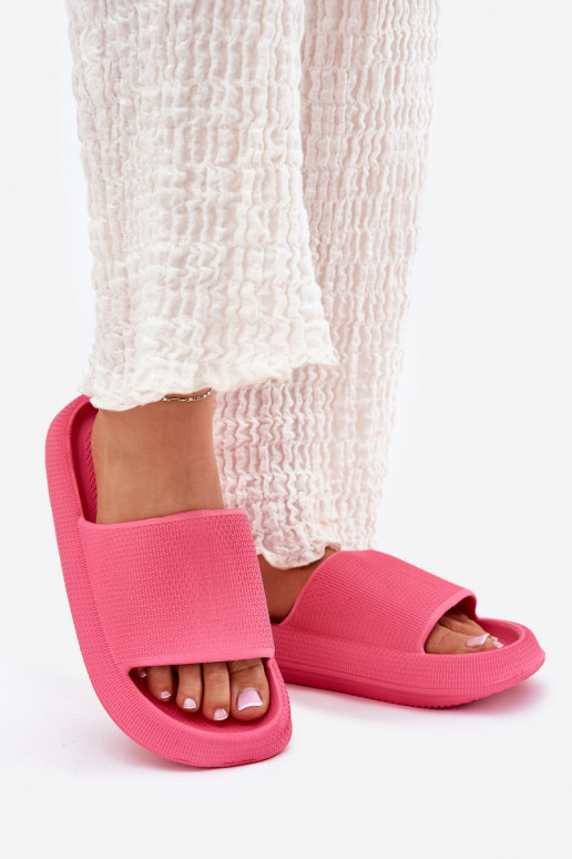Women's Lightweight Foam Slippers On Thick Sole Fuchsia Querceria