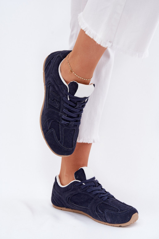 Women Sports Shoes Made Of Eco Suede Navy Dorella