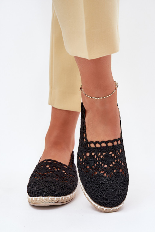 Lace Espadrilles Women Black Adelira