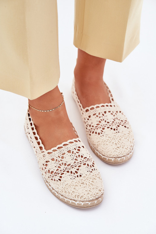 Lace Women's Beige Espadrilles Adelira