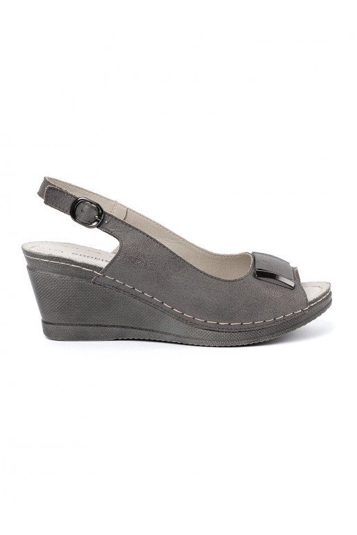 gray sandals womens on a wedge