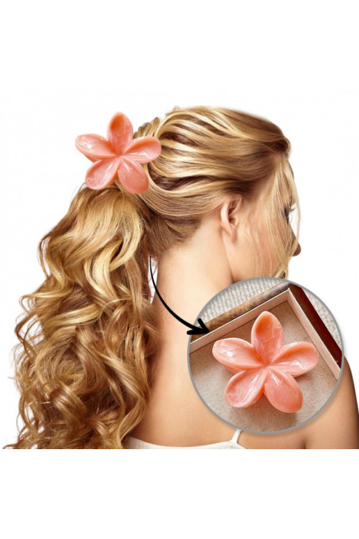 Gorgeous Barrette hair clip XL , marmurek pomarańcz 7,5 x 8cm SP400