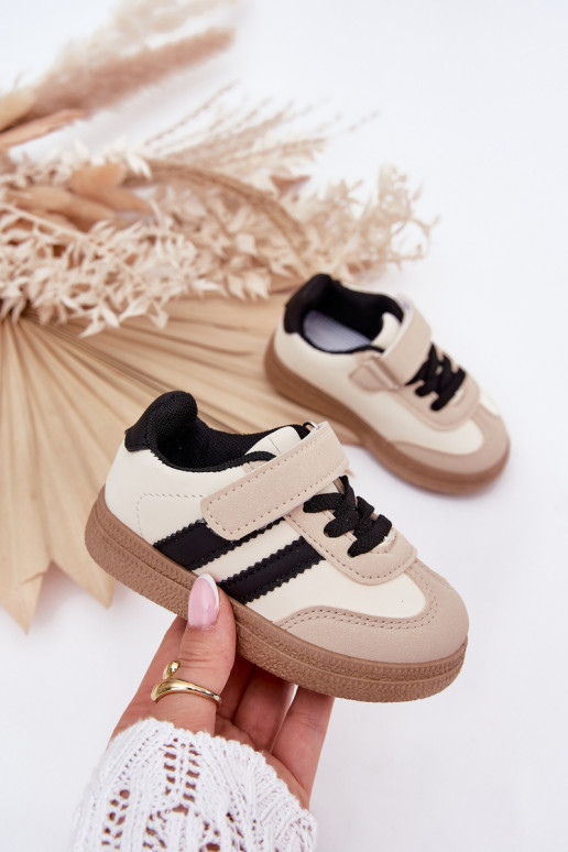 Sports Shoes Sneakers Kids With Velcro Beige Adelina