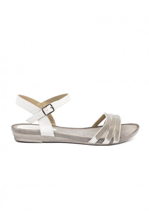 Stylish sandals womens z brokatowymi paskami