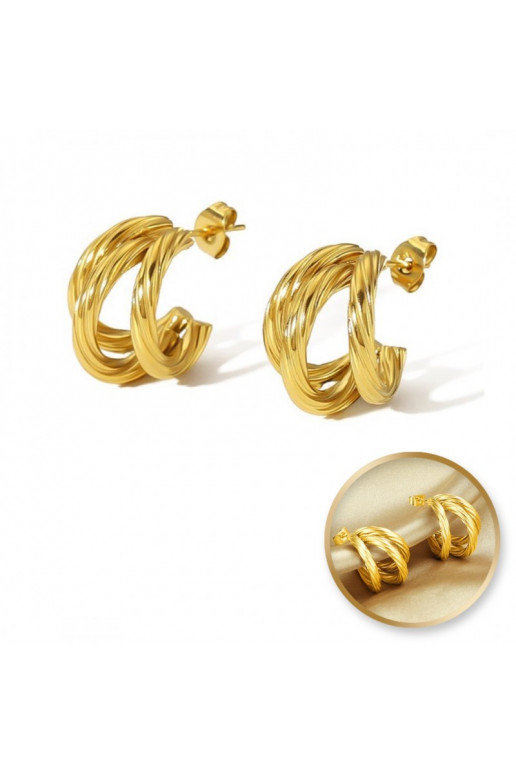 gold color-plated stainless steel earrings cover with gold,  KST3322