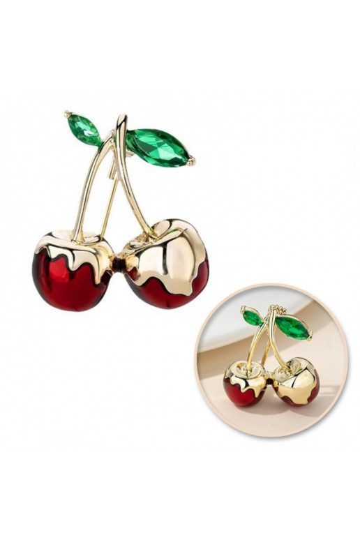 Brooch  soczyste WISIENKI oblane  BZ198