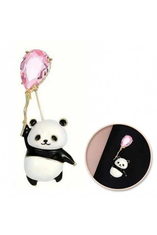 Brooch Panda withkrypcs.ałowym balonikiem BZ200