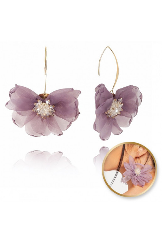 Dangling earrings with crystals tiulowe  10x8cm K1675FIO