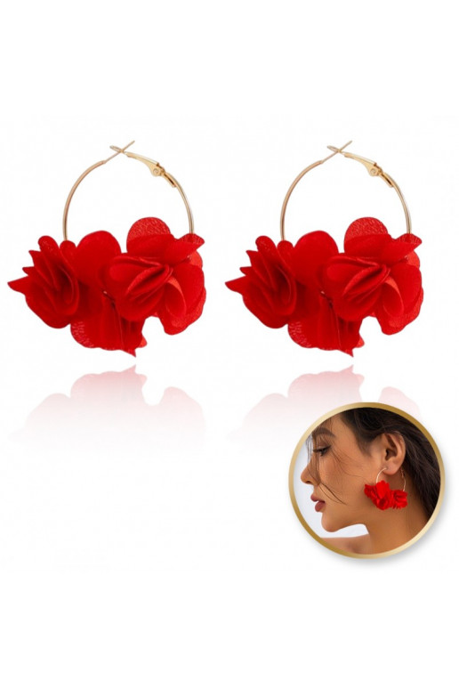 Dangling circle earrings tiulowe  6,5x5cm K1677CZE