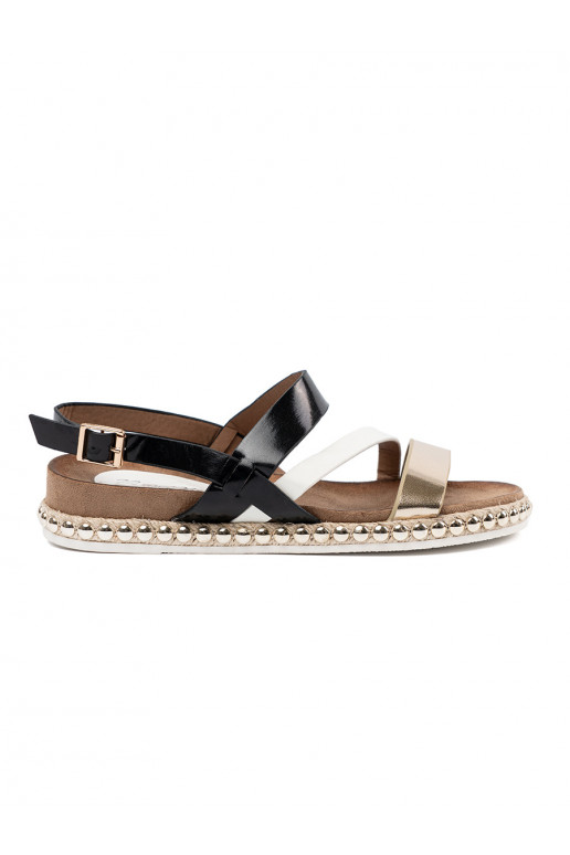sandals z paseczkami i ozdobną podeszwą