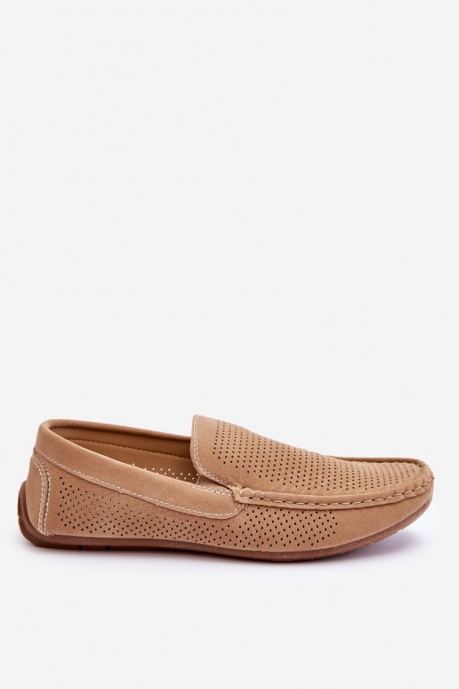 Men's Classic Suede Loafers Beige Felixo