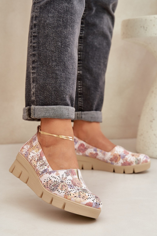 Women's Shoes With Openwork Pattern On Wedge Multicolor Lisvia
