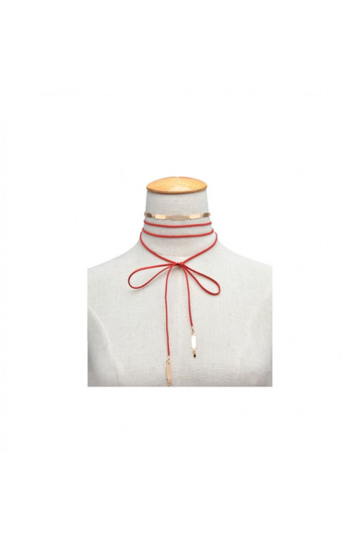 Necklace CHOKER OPALIZUJĄCY - burgundy N493BOR